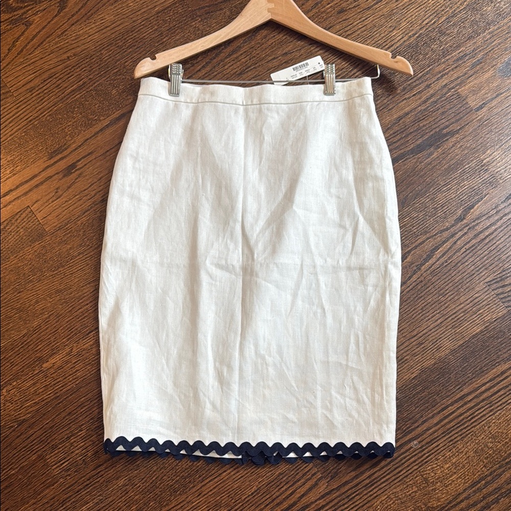 NWT J Crew linen pencil skirt  size 4